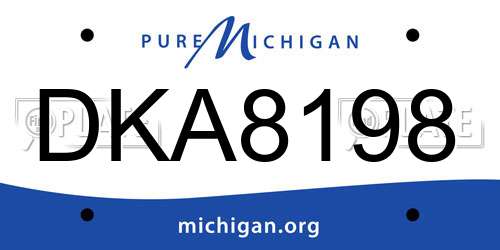 DKA8198 Michigan License Plate