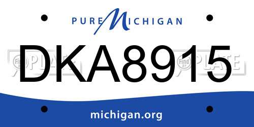 DKA8915 Michigan License Plate