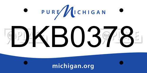 DKB0378 Michigan License Plate