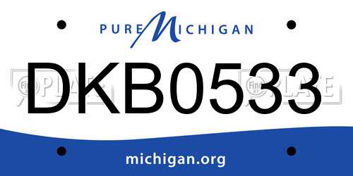 DKB0533 Michigan License Plate