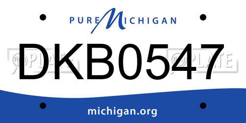 DKB0547 Michigan License Plate