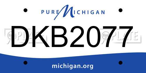 DKB2077 Michigan License Plate