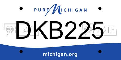 DKB225 Michigan License Plate