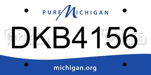 DKB4156 Michigan License Plate