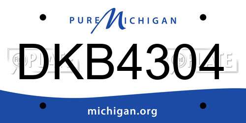 DKB4304 Michigan License Plate