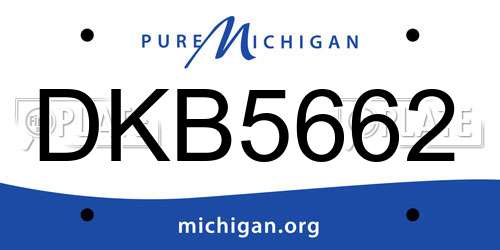 DKB5662 Michigan License Plate