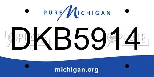 DKB5914 Michigan License Plate