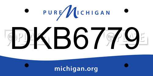 DKB6779 Michigan License Plate