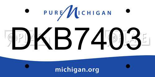 DKB7403 Michigan License Plate