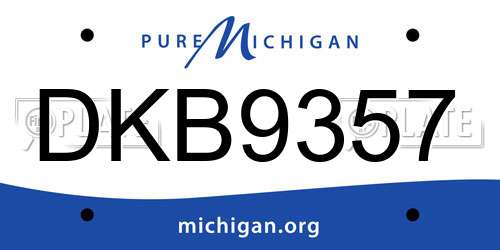 DKB9357 Michigan License Plate
