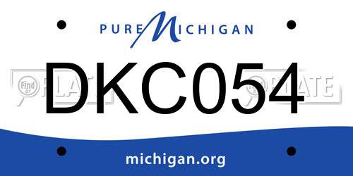 DKC054 Michigan License Plate