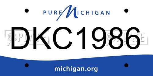 DKC1986 Michigan License Plate