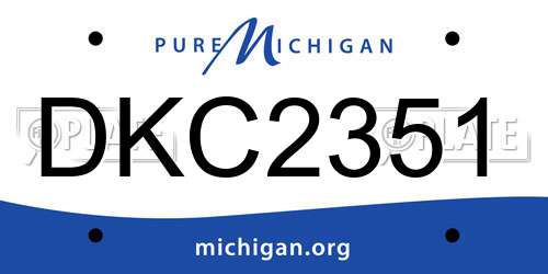 DKC2351 Michigan License Plate