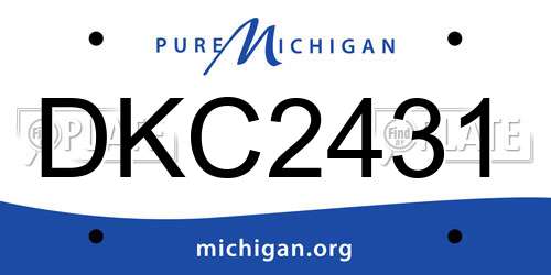 DKC2431 Michigan License Plate
