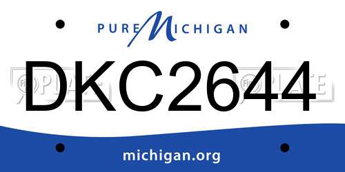 DKC2644 Michigan License Plate