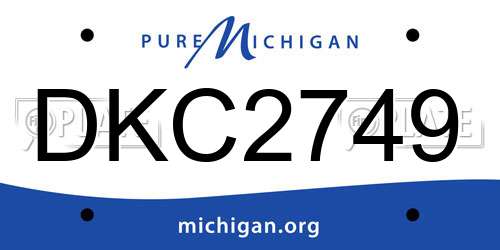 DKC2749 Michigan License Plate