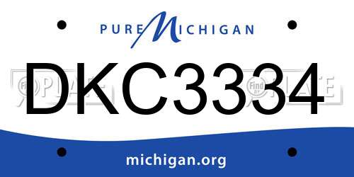 DKC3334 Michigan License Plate