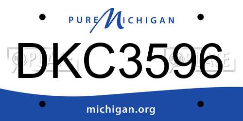 DKC3596 Michigan License Plate