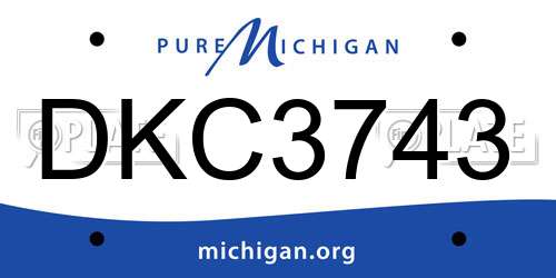 DKC3743 Michigan License Plate