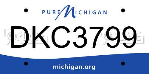 DKC3799 Michigan License Plate