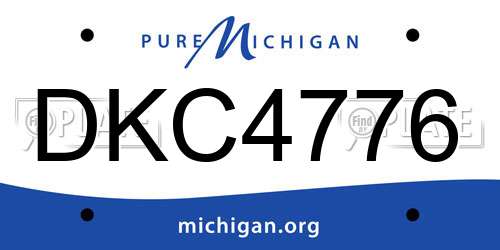 DKC4776 Michigan License Plate