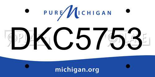 DKC5753 Michigan License Plate