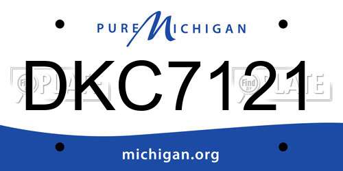 DKC7121 Michigan License Plate