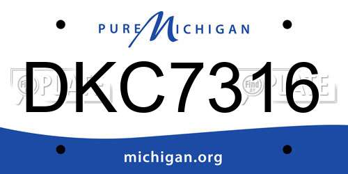 DKC7316 Michigan License Plate
