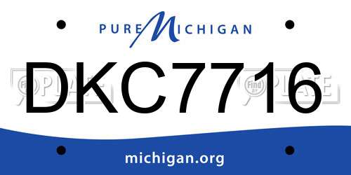 DKC7716 Michigan License Plate