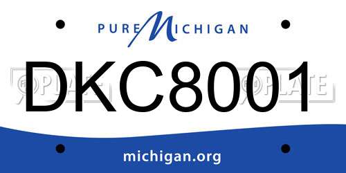 DKC8001 Michigan License Plate