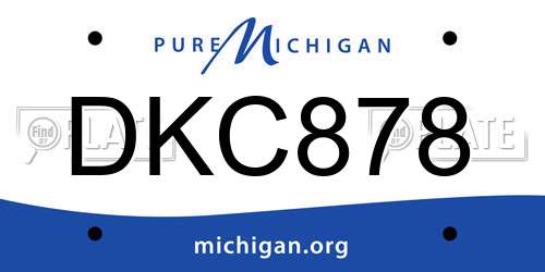 DKC878 Michigan License Plate