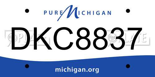 DKC8837 Michigan License Plate