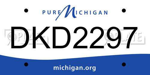 DKD2297 Michigan License Plate