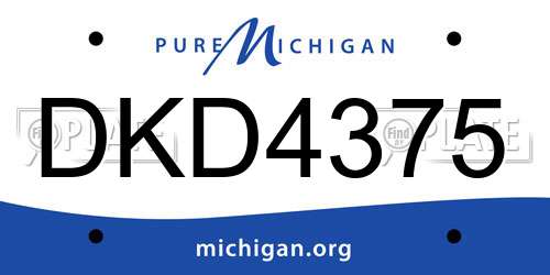 DKD4375 Michigan License Plate