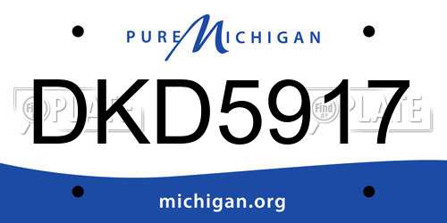 DKD5917 Michigan License Plate