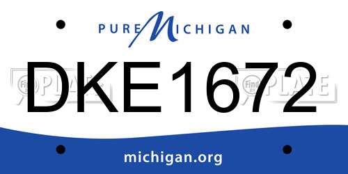 DKE1672 Michigan License Plate