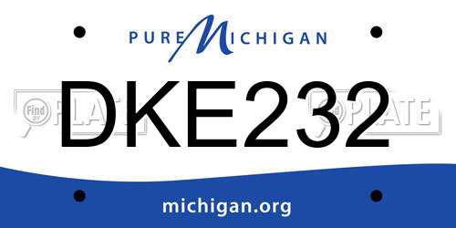 DKE232 Michigan License Plate