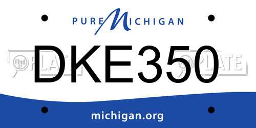 DKE350 Michigan License Plate