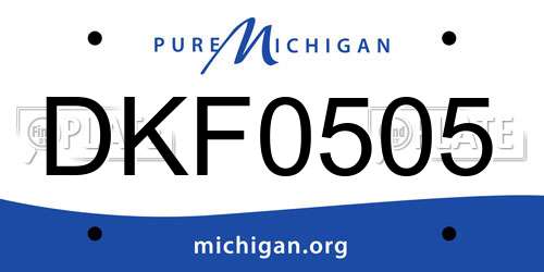 DKF0505 Michigan License Plate