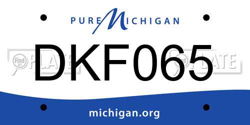DKF065 Michigan License Plate