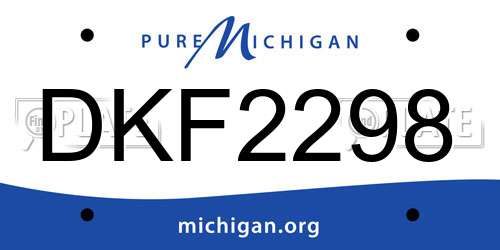 DKF2298 Michigan License Plate