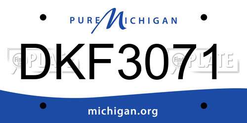 DKF3071 Michigan License Plate