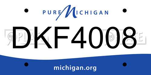 DKF4008 Michigan License Plate
