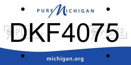 DKF4075 Michigan License Plate