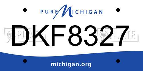 DKF8327 Michigan License Plate