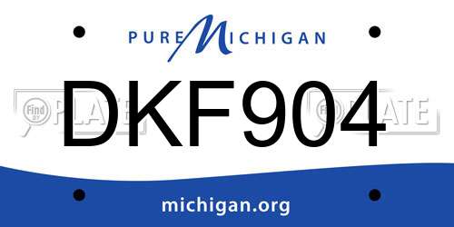 DKF904 Michigan License Plate