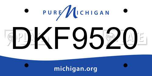 DKF9520 Michigan License Plate