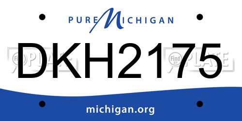 DKH2175 Michigan License Plate