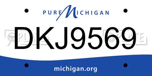 DKJ9569 Michigan License Plate