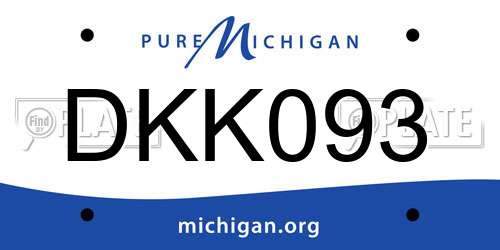 DKK093 Michigan License Plate